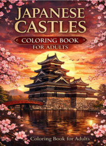 JAPANESE CASTLES: Coloring Book for Adults 表紙